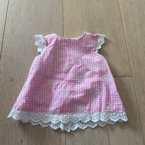 Little Me Baby Dress with Lace Trim